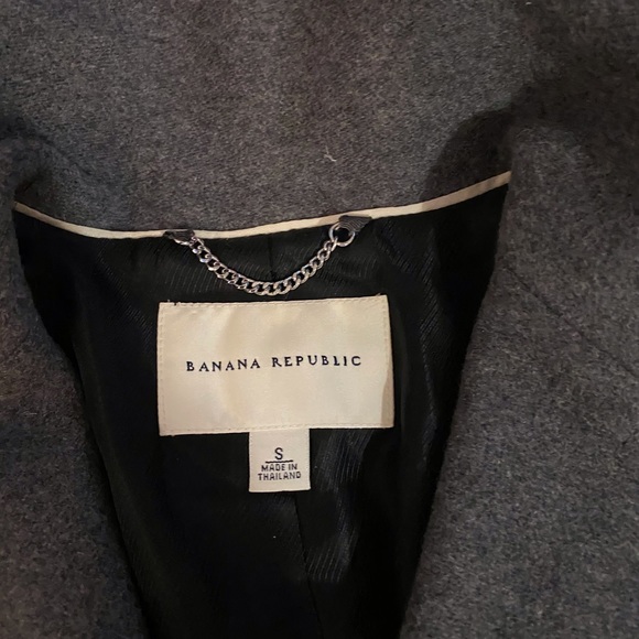 Banana Republic Grey Wool Winter Belted Coat EUC - Picture 7 of 8